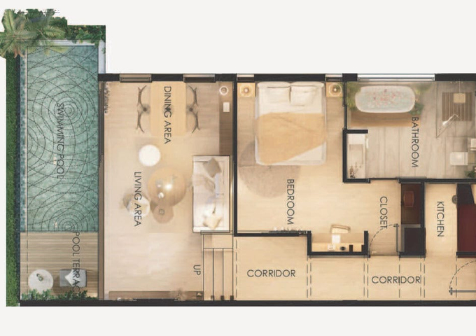Studio 90 m2 z prywatnym basenem i widokiem na ocean!